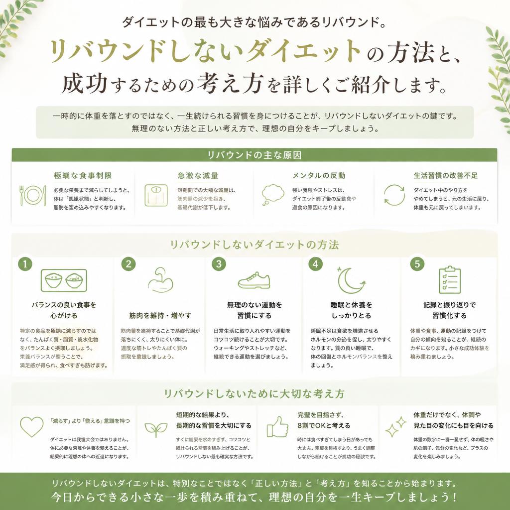 リバウンドしないダイエットとは？