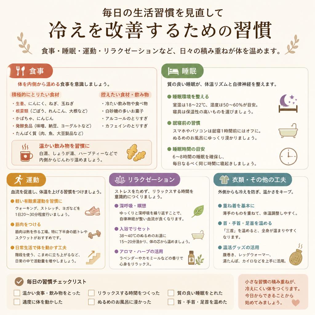 冷え性改善のための生活習慣