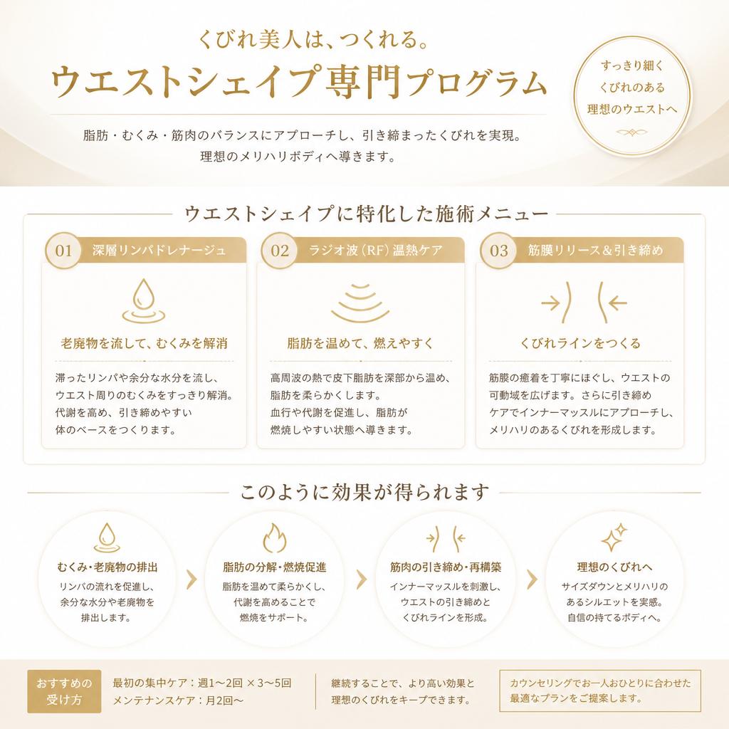 ウエストシェイプのための特別メニュー