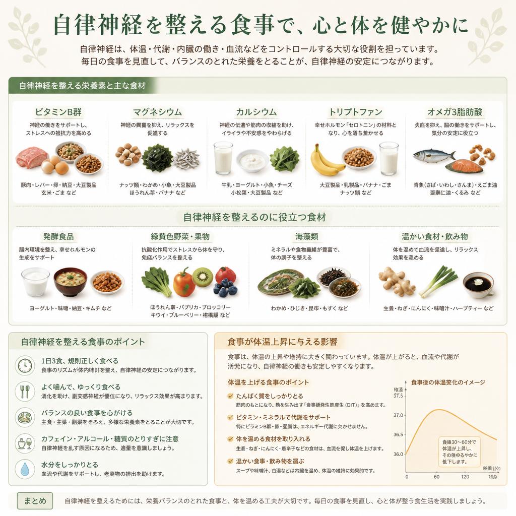 健康的な食事で自律神経をサポート
