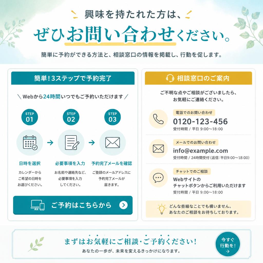 7. お問い合わせ・予約はここから！