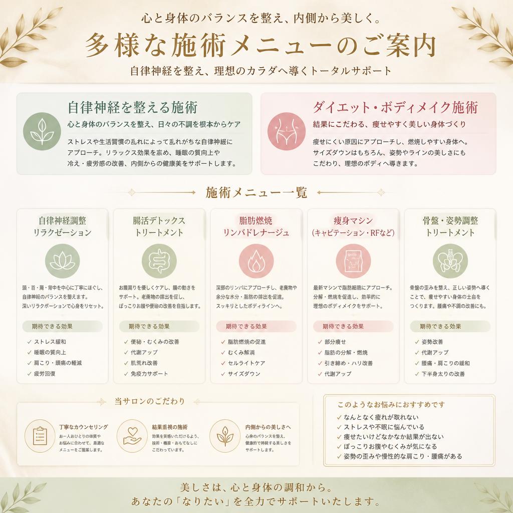 5. 当サロンの施術メニュー