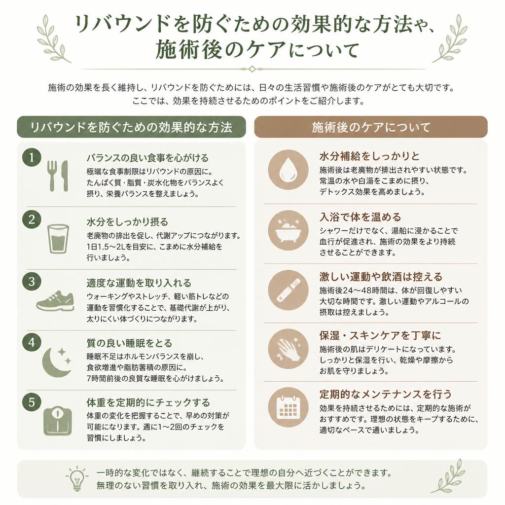 リバウンド防止のポイント