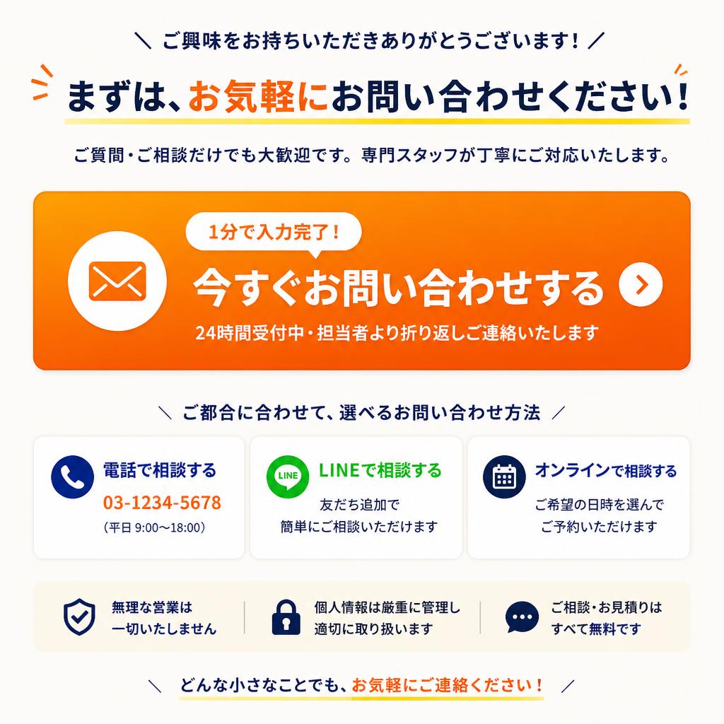 今すぐお問い合わせを！