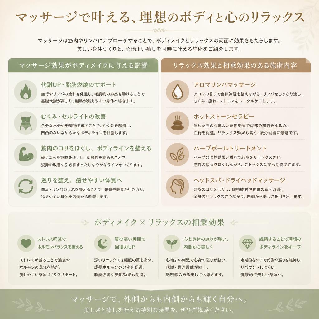 5. マッサージ効果によるボディメイク