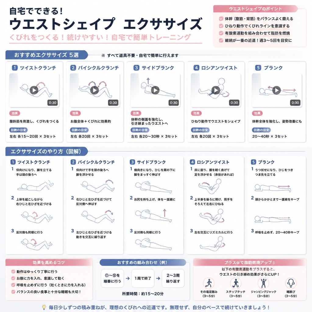 簡単にできるウエストシェイプのエクササイズ
