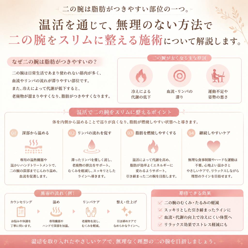 二の腕痩せ！理想のラインに近づく施術
