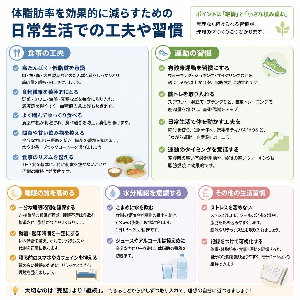 体脂肪率を減らすための生活習慣